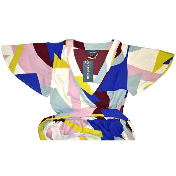 A8 NWT MODCLOTH Your Time To Shine Geometric Print Color Block Maxi Dress Sz 0 - Picture 5 of 8